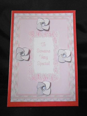 Folded Flower Card - Pink Roses by Craft Box