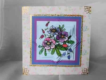 Flowers in Purples and Pinks Star Pyramid by Craft Box