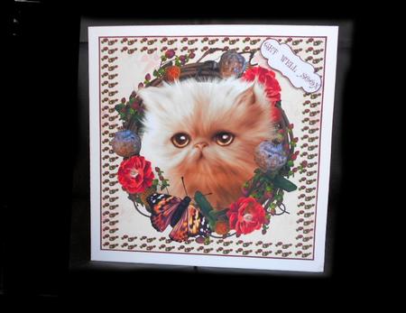 Cream Kitten Wreath by Craft Box
