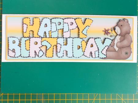 Patchwork Birthday Bear with Flower by Craft Box