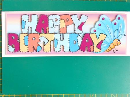 Patchwork Birthday Blue Butterfly by Craft Box