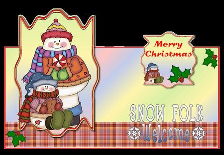 Over Top Card and Toppers - Cute Snowmen by Craft Box