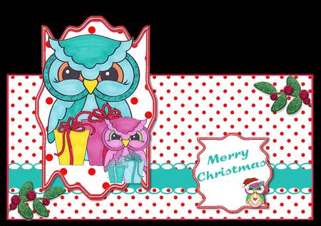 Over Top Card and Toppers - Christmas Owls by Craft Box