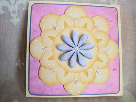 Blue Daisy on Fancy Yellow Mat by Craft Box