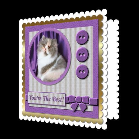 Mix'n'match - Fluffy Cat on Purple by Craft Box