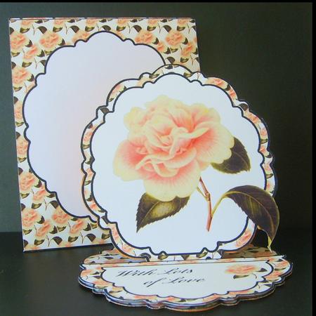 Apricot Rose Pretty Edge Easel Card Kit by Craft Box