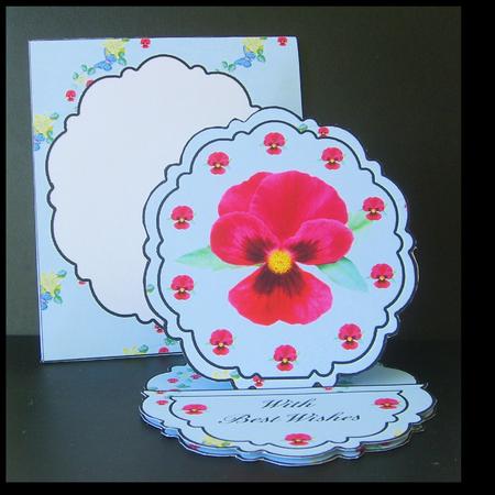Pink Pansy Pretty Edge Easel Card Kit Front by Craft Box