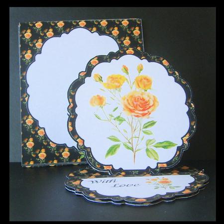Orange Roses Pretty Edge Easel Card Kit by Craft Box
