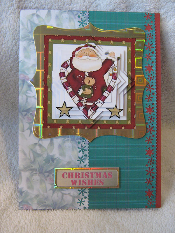 Santa with Doll in Candy Canes Star Pyramid by Craft Box