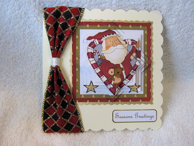 Santa with Teddy in Candy Canes Star Pyramid by Craft Box