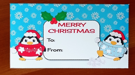 Christmas Fat Penguins Money Wallet 8 by S.Elisabet Osborn Wright
