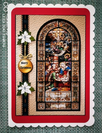 Golden Stained Glass Nativity by S.Elisabet Osborn Wright