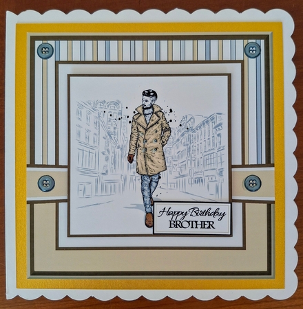 7x7 Forever Young Light Brown Card Front with sentiments   by S.Elisabet Osborn Wright