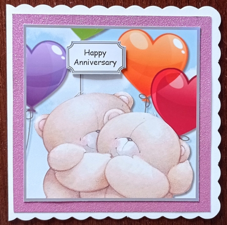 Forever Friends love themed card topper for partner Birthday, Anniversary or Valentine by S.Elisabet Osborn Wright