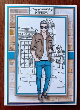 A5 Handsome Dude Card Front, Topper and sentiments  by S.Elisabet Osborn Wright