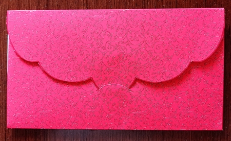 Red & silver floral money wallet by S.Elisabet Osborn Wright