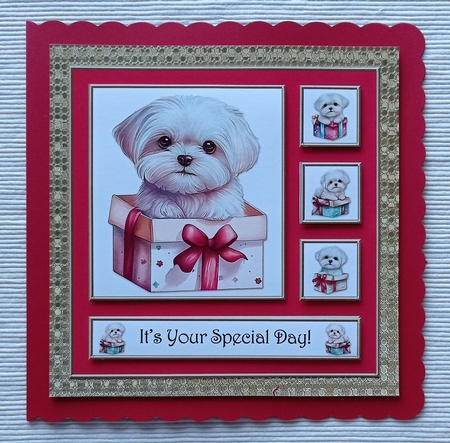 Cute Maltese Puppies Birthday Topper by S.Elisabet Osborn Wright