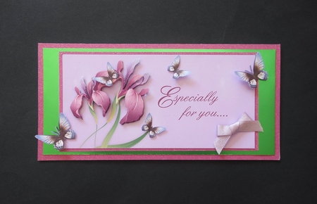 Purple and Lilac Floral Dl Card Fronts by S.Elisabet Osborn Wright