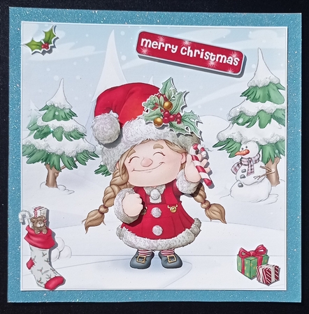 Maisie the Christmas Gnome 8x8 Quick Card by S.Elisabet Osborn Wright