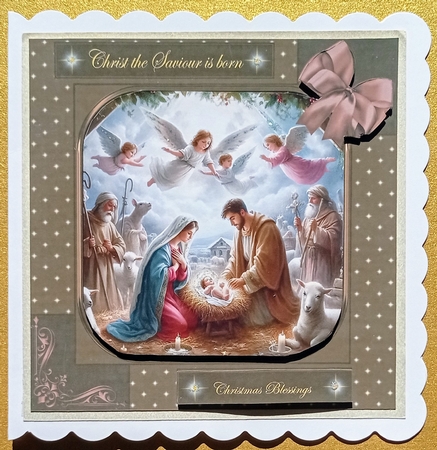 8 x 8 Nativity scene quick card front.1 by S.Elisabet Osborn Wright