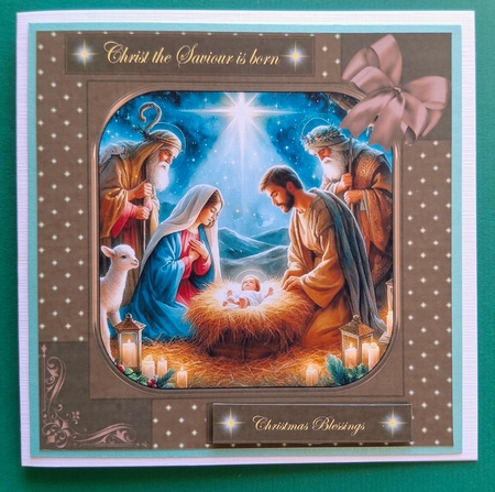 8 x 8 Nativity scene quick card front.5 by S.Elisabet Osborn Wright
