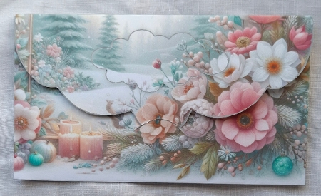 Winter Flowers Snow Scene Money Wallet by S.Elisabet Osborn Wright