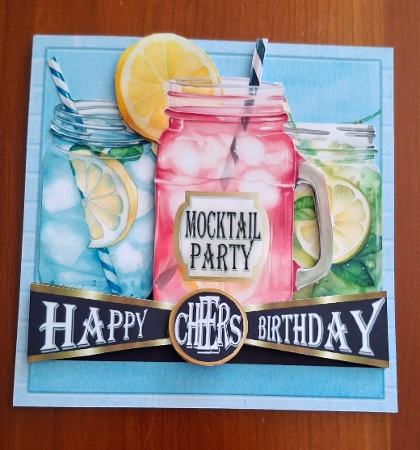 CHEERS to All The Years - MASON JAR MOCKTIALS - Large Shaped Card Front by S.Elisabet Osborn Wright