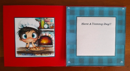 Pizza Boy Birthday Card Front 6x6 by S.Elisabet Osborn Wright