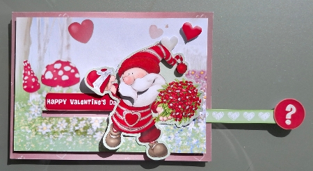 Valentines Day Gnome 2 Slider Card by S.Elisabet Osborn Wright