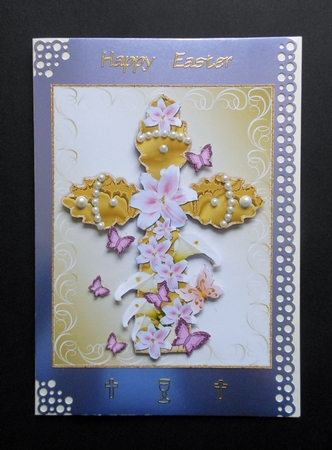 Cross with Lilies & Butterflies Easter/ Sympathy/ Christen by S.Elisabet Osborn Wright