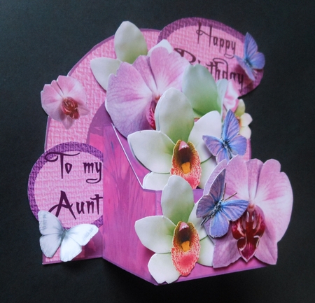 3D Box 'orchids & Butterflies' by S.Elisabet Osborn Wright