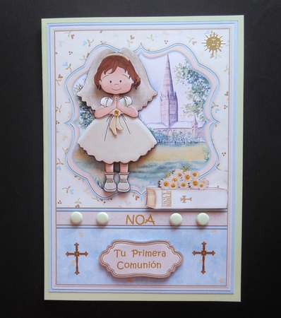First Holy Communion Girl & Bible Topper & Decoupage by S.Elisabet Osborn Wright