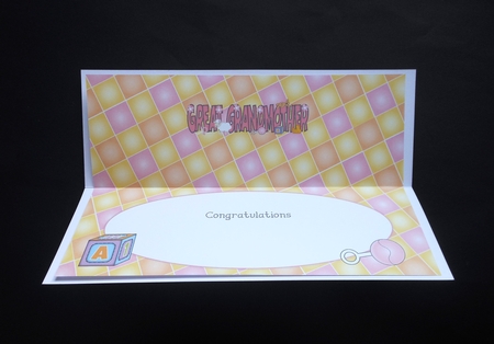 Congratulations Great Grandmother Large Dl Insert by S.Elisabet Osborn Wright