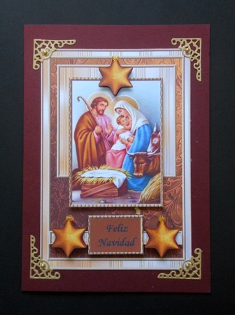 Christmas Nativity Brown&gold by S.Elisabet Osborn Wright