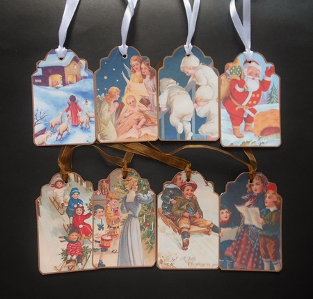 8 x Christmas Gift Tags Sheet 5 by S.Elisabet Osborn Wright
