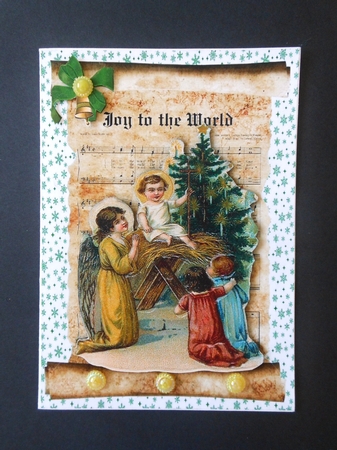 Vintage Baby Jesus on a Scroll with Angels A4 by S.Elisabet Osborn Wright