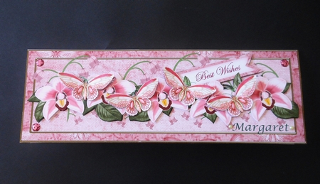 Pink Orchid Best Wishes Large Dl Decoupage Card & Env Kit by S.Elisabet Osborn Wright