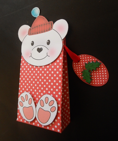 3D Little Teddy Cute Xmas Character Gift Bag Mini Kit by S.Elisabet Osborn Wright