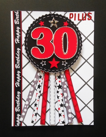 30th Birthday Rosette Over the Edge Mini Kit by S.Elisabet Osborn Wright