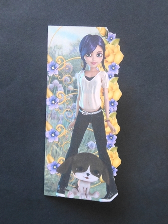 Best Buddies - Callie & Lucky -shaped Dl Insert & Gift Tag by S.Elisabet Osborn Wright