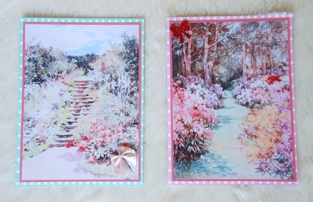 Floral Garden Scene Toppers by S.Elisabet Osborn Wright