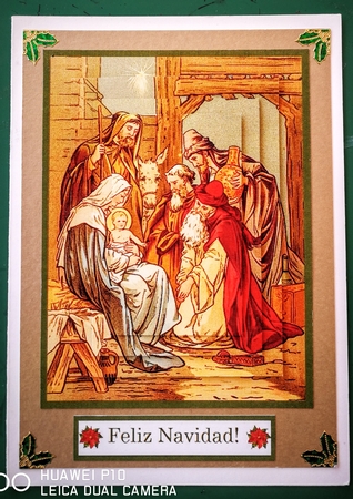 Vintage Nativity Scene Christmas Topper & Pyramage by S.Elisabet Osborn Wright