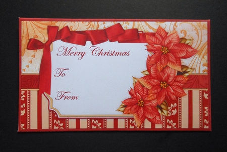 Pretty Poinsettia Christmas Money Wallet Envelope by S.Elisabet Osborn Wright