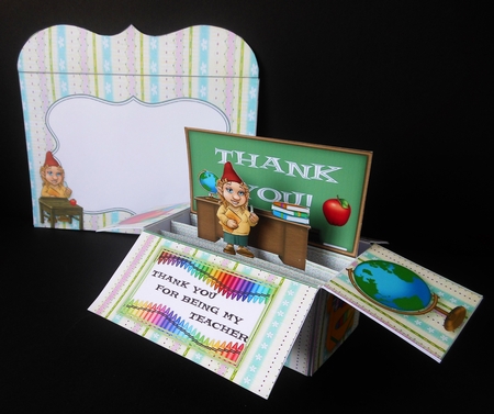 An Apple for the Teacher - Pop-up Box Card & Envelope by S.Elisabet Osborn Wright