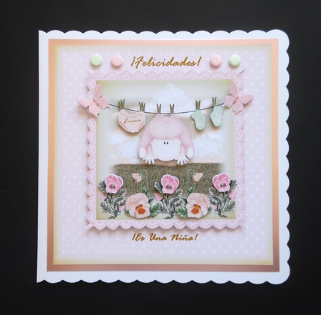 Beautiful Baby Girl Washing Line Topper by S.Elisabet Osborn Wright