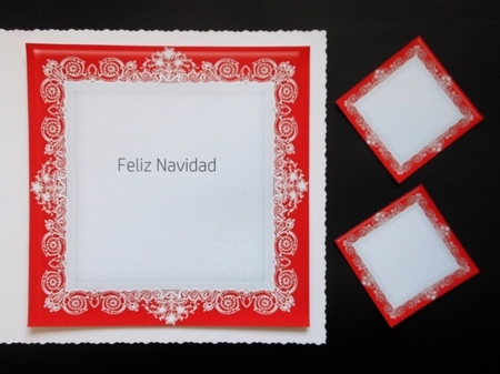 8" x 8" Red(1) Lace Frame Plus Two 4" x 4" Frames by S.Elisabet Osborn Wright