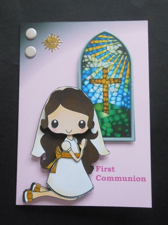 Communion Girl with Veil Kneeling in Prayer Complete Kit by S.Elisabet Osborn Wright