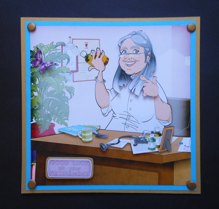 Birthday/retirement Doctor Lady 8x8 Quick Card by S.Elisabet Osborn Wright