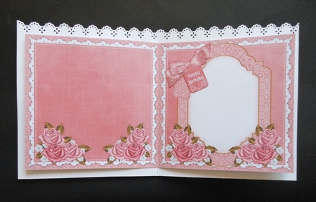 Rose Bouquet Happy Birthday to Fit 6in Folded Insert by S.Elisabet Osborn Wright