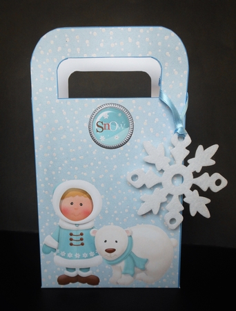 Little Winter Boy & Polar Bear Friend Christmas Gift Bag by S.Elisabet Osborn Wright